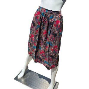 Vintage Multicolor PANTHER PETITE Paisley Midi Skirt sz 6